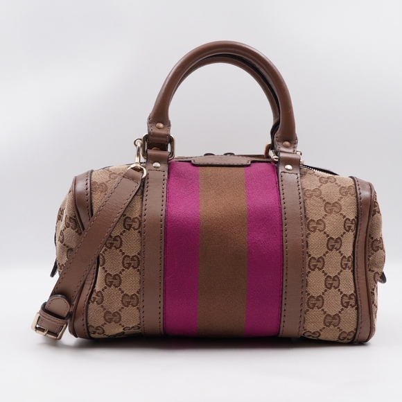 BT56 ❣️ GUCCI Monogram Vintage Web mini Boston - Picture 1 of 16